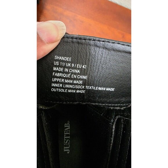 Justfab Women's Black Lace-Up High Heel Ankle Boots Quilted Detail & Gold Eyelet - Picture 8 of 8